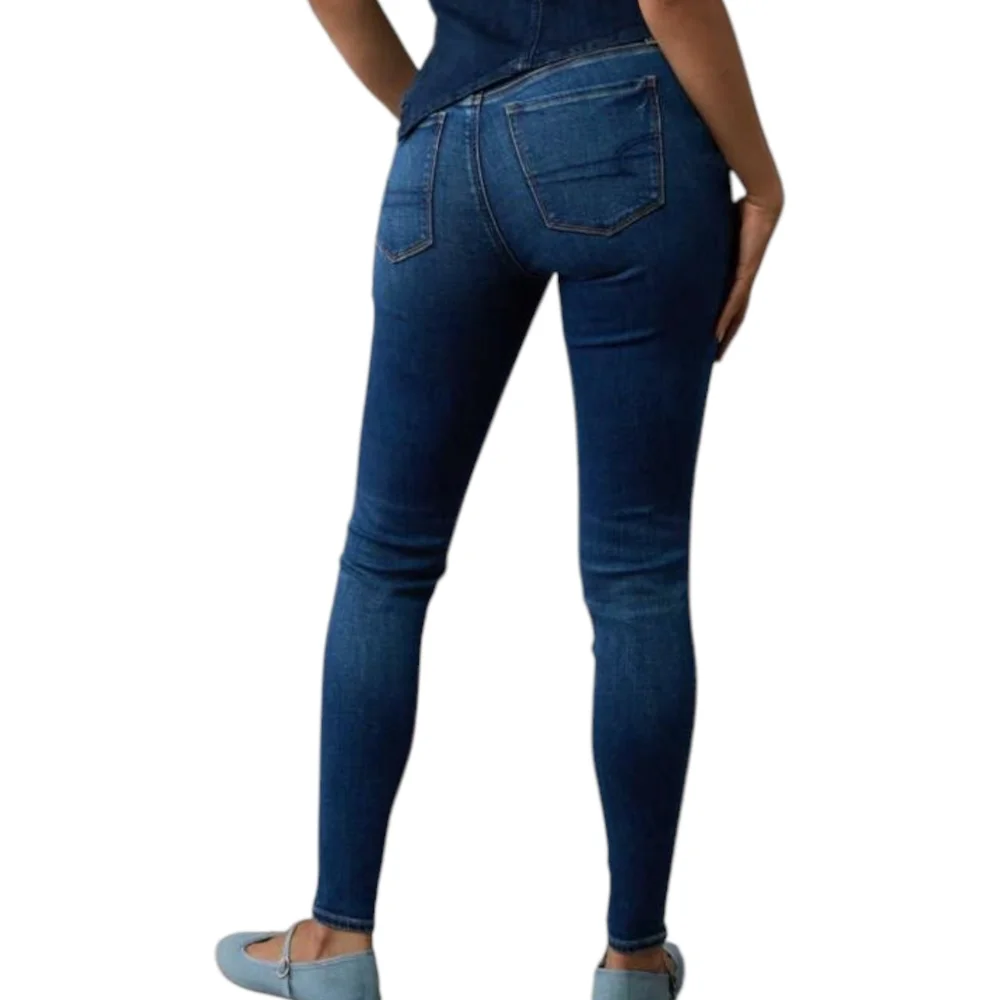 AMERICAN EAGLE Next Level Curvy High Rise Jegging Blue Jeans Women 0R Y2K Preppy